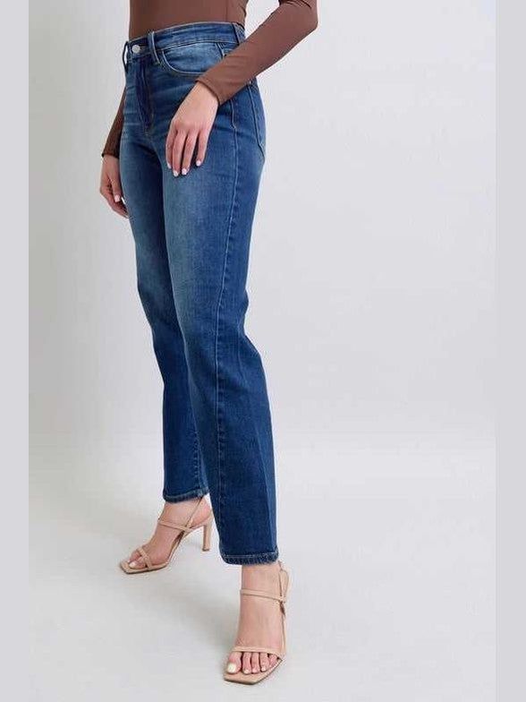 Judy Blue Full Size Side Seam Detail Straight Jeans with Pockets -- 