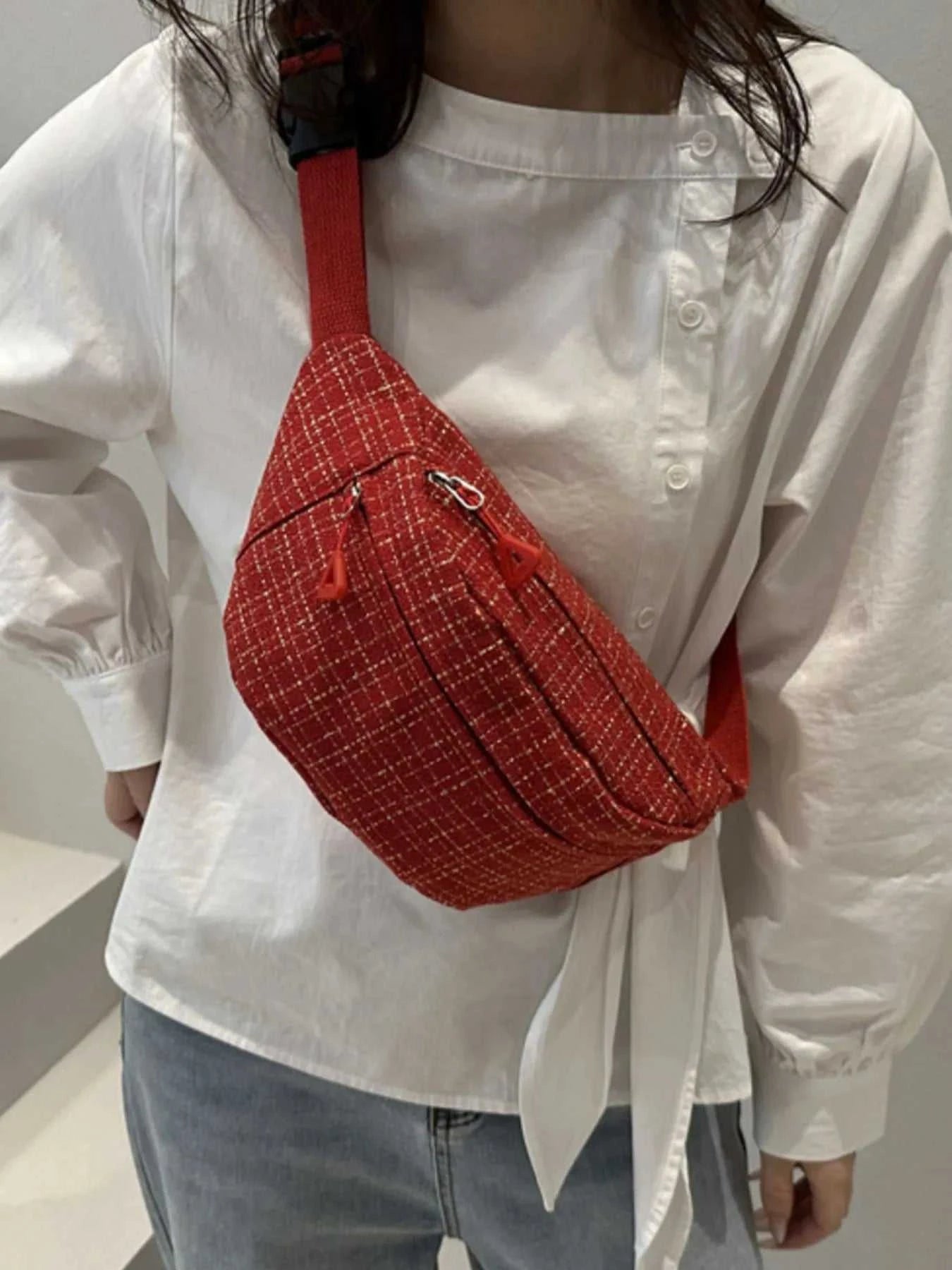 Plaid Pattern Crossbody Bag