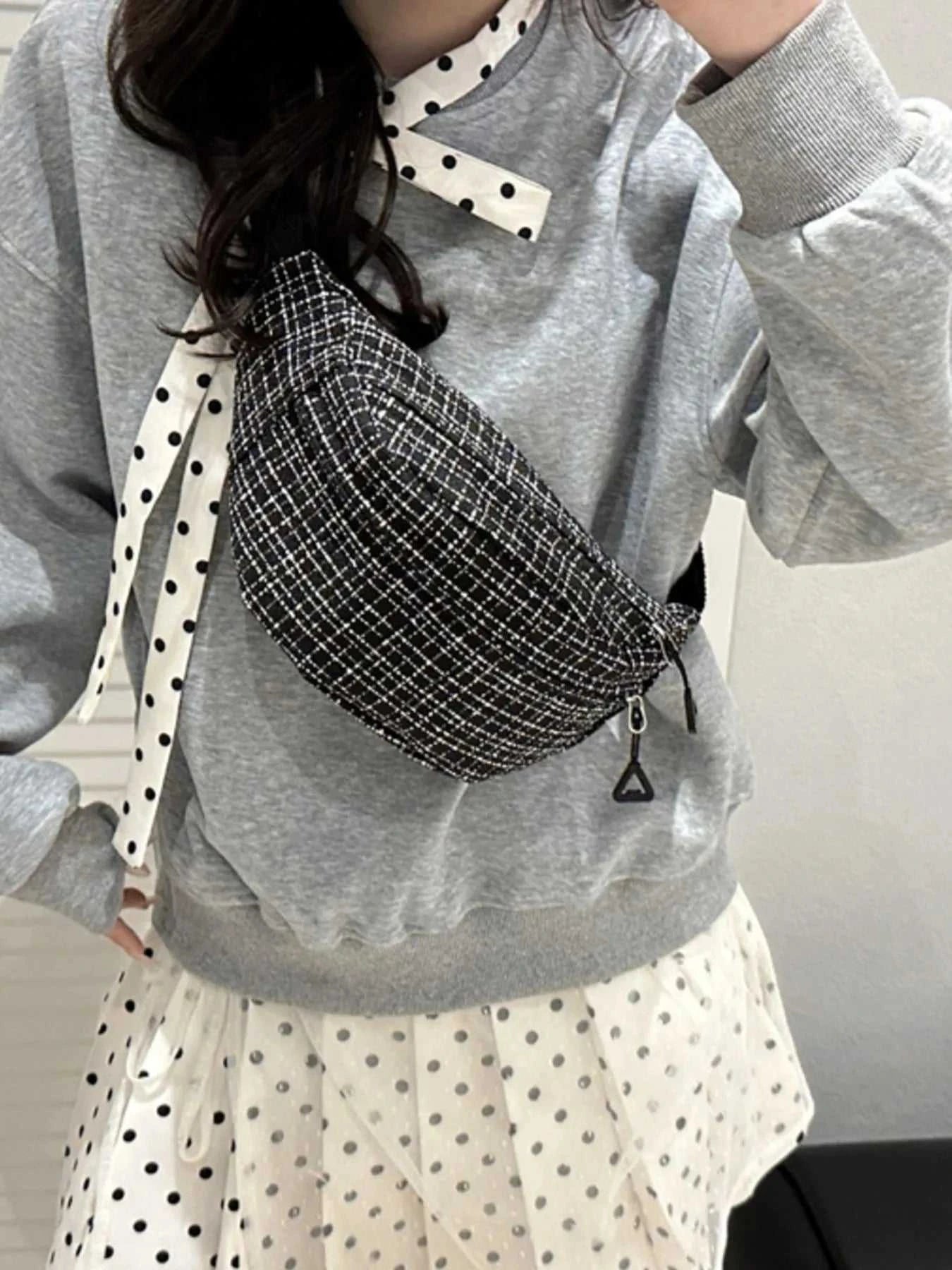 Plaid Pattern Crossbody Bag