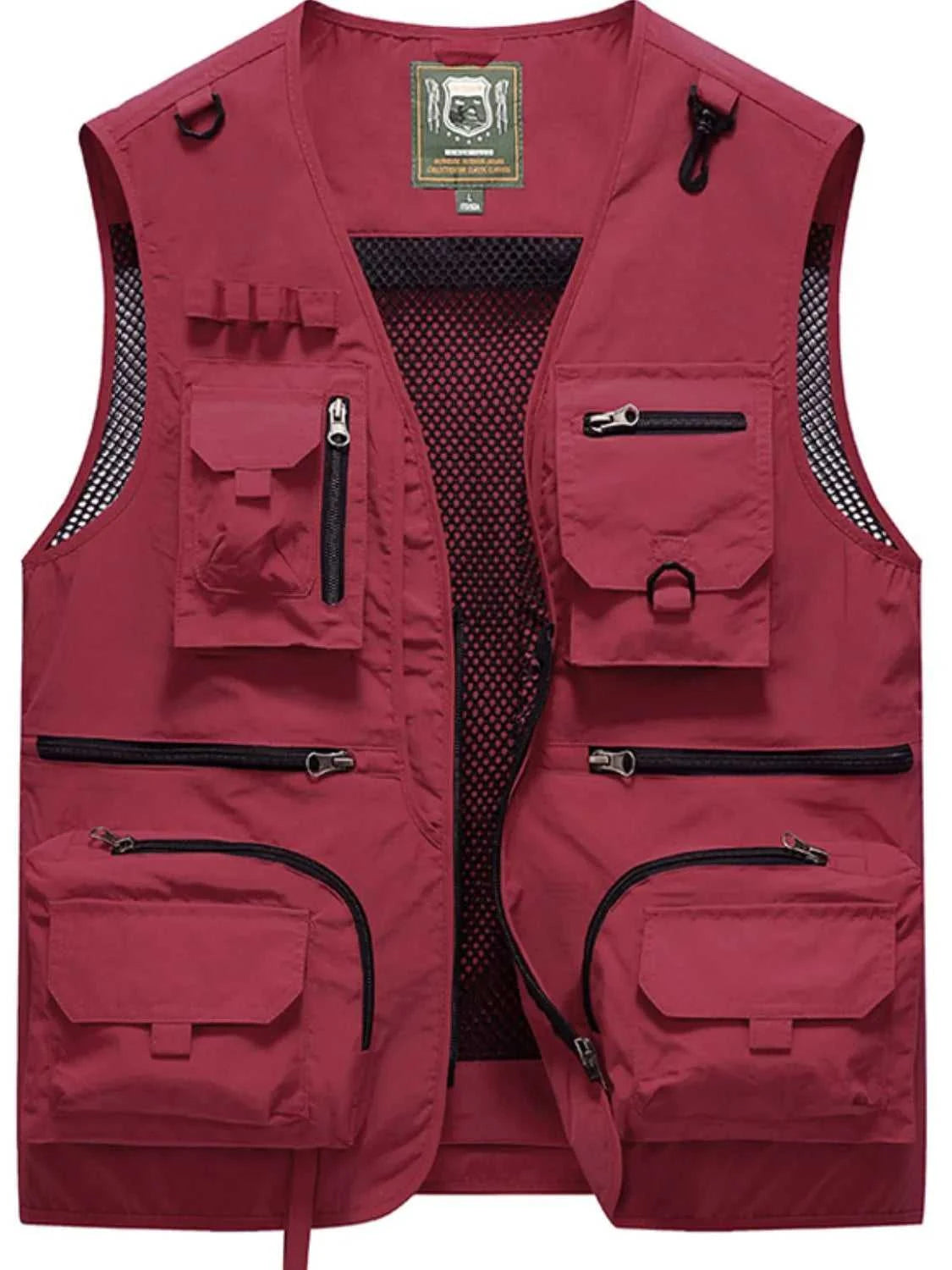 Men's Full Size Zip Up Vest with Pockets Plus Size