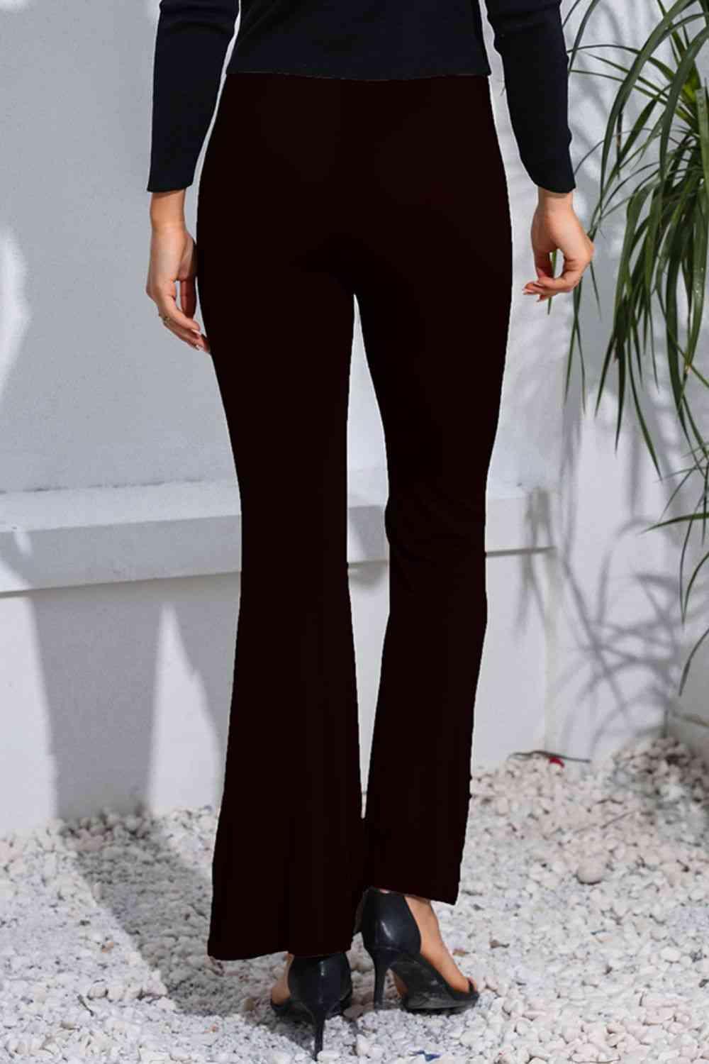 High Waist Long Flare PantsWomen's High Waisted Bell Bottom Trousers -- 