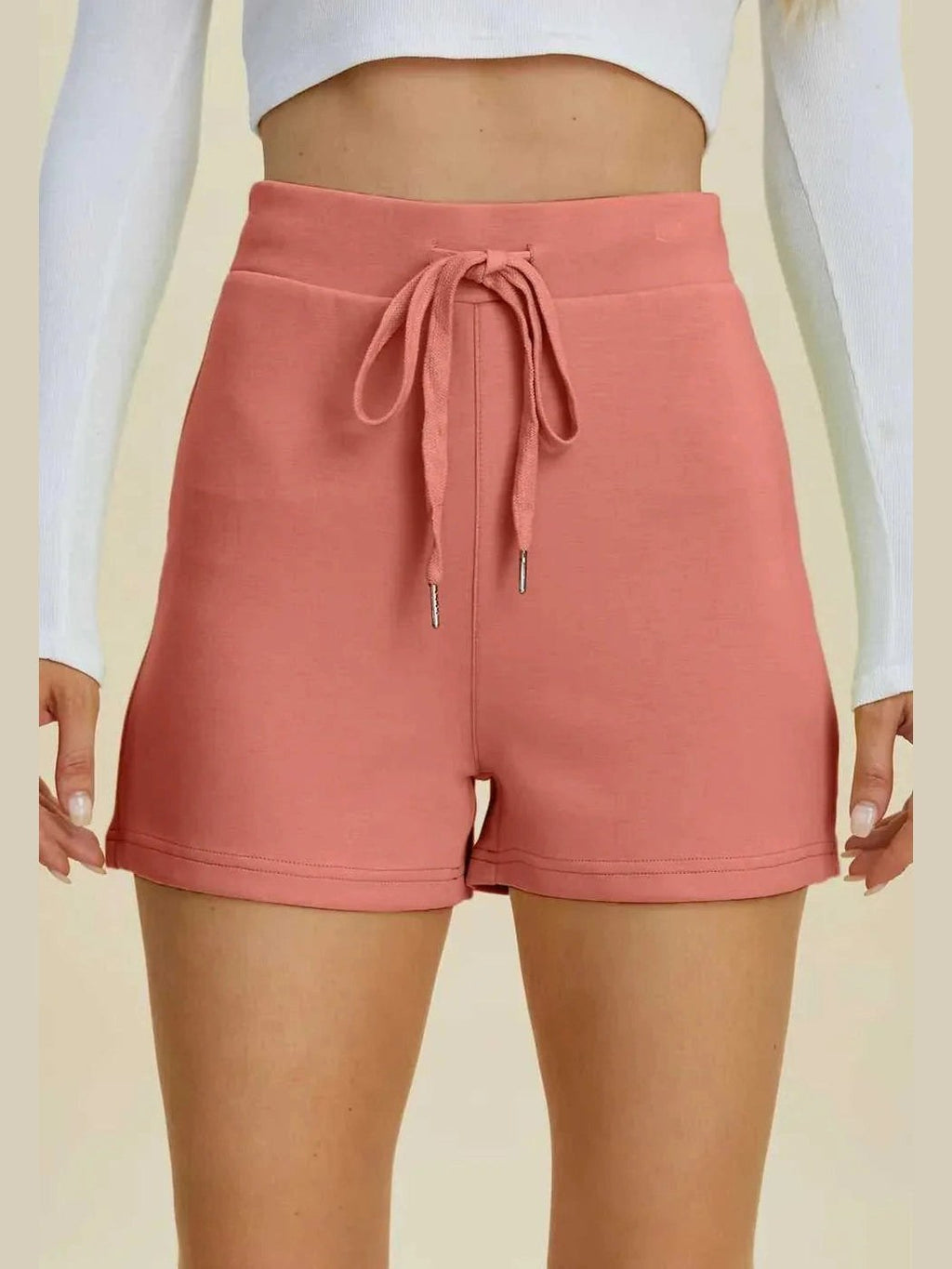 Basic Bae Full Size Air Scuba Drawstring High Waist Shorts -- 