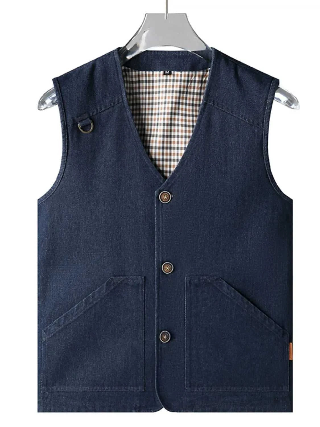 Men's Plus Size Button Up Vest