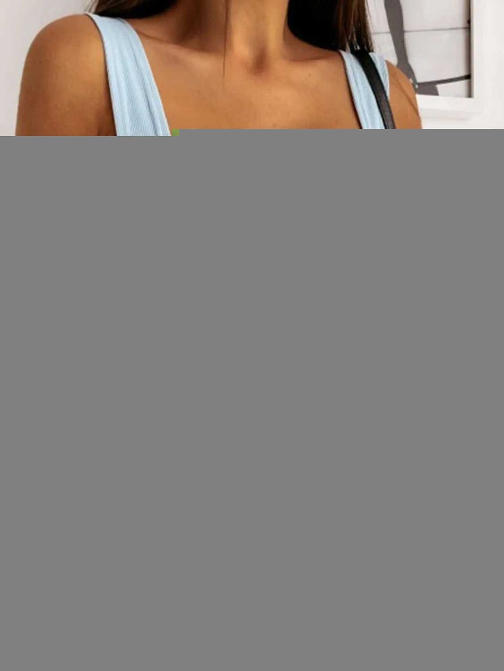 Square Neck Wide Strap Tank -- 