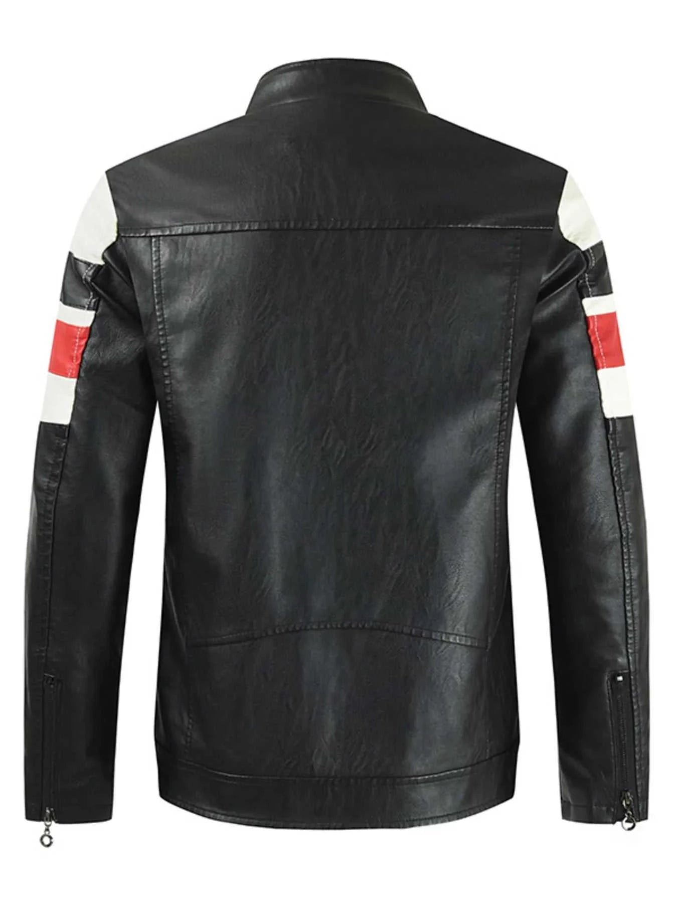 Men's Plus Size Contrast Zip Up Long Sleeve Jacket