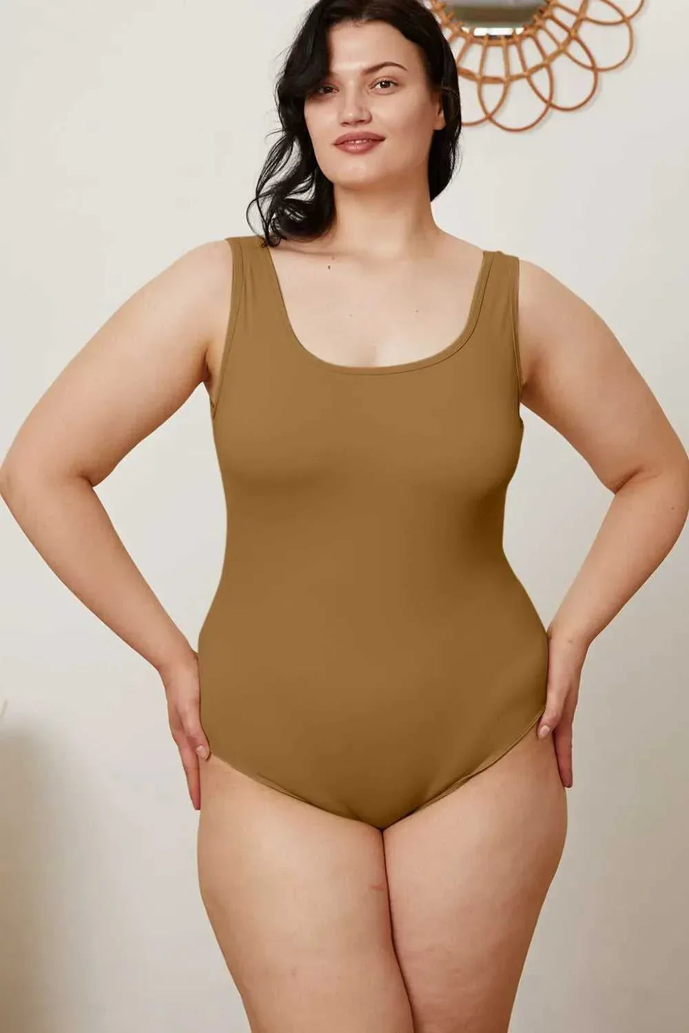 Basic Bae Full Size Square Neck Sleeveless Bodysuit -- 
