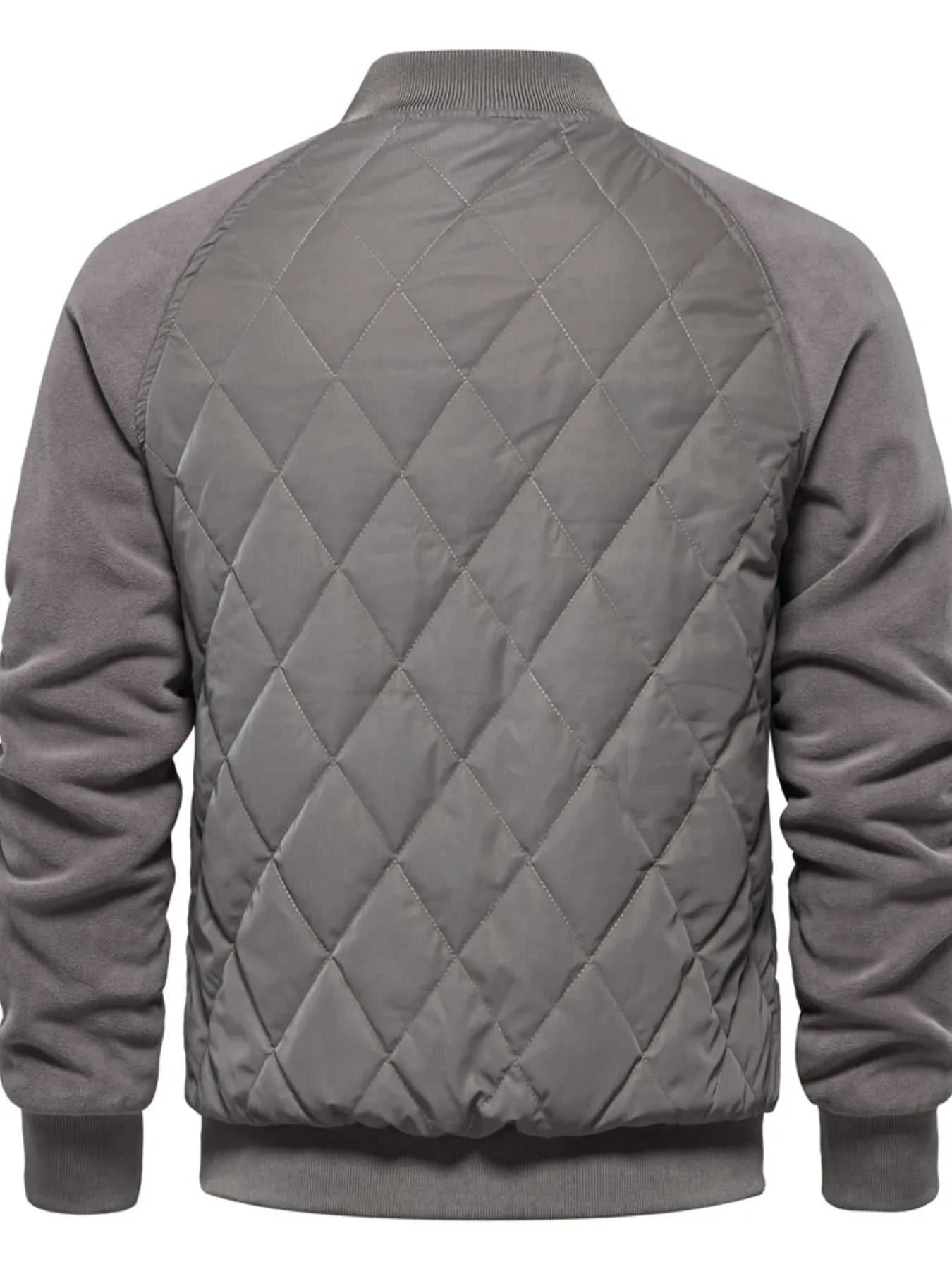 Men's Quilted Snap Down Long Sleeve Jacket