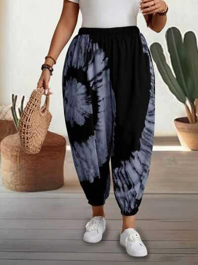 Tie-Dye Elastic Waist Pants -- 