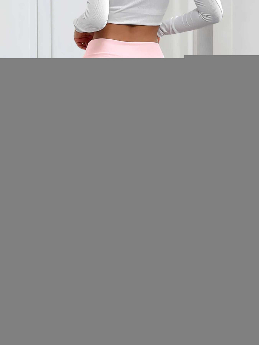 Contrast Waistband Wide Leg Pants -- 