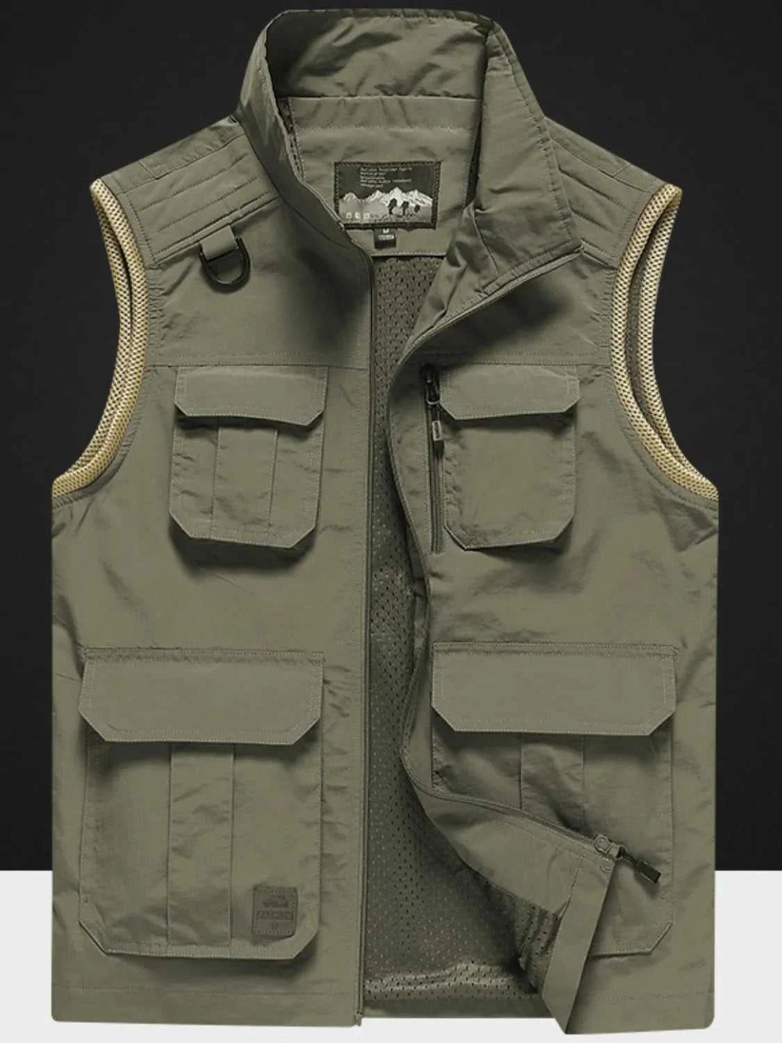 Men's Plus Size Zip Up Vest with Pockets