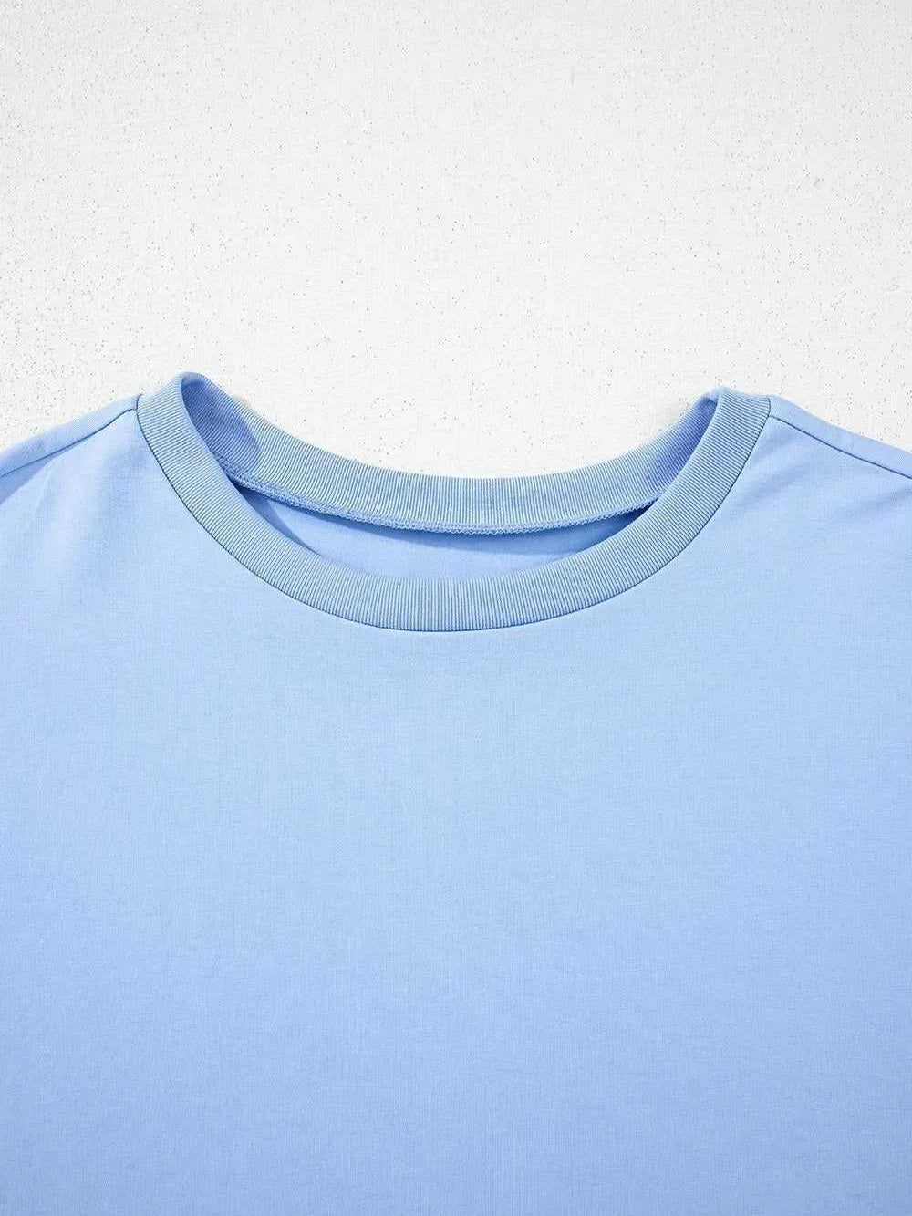 Loose Half Sleeve Hi Low Hem T Shirt -- 