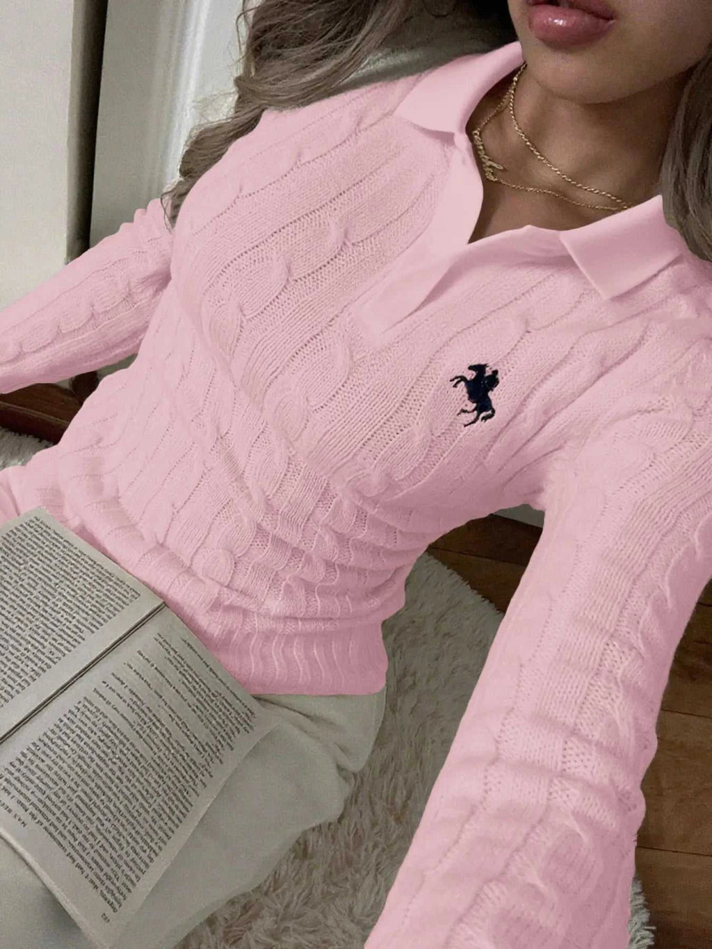 Cable Knit Long Sleeve Sweater