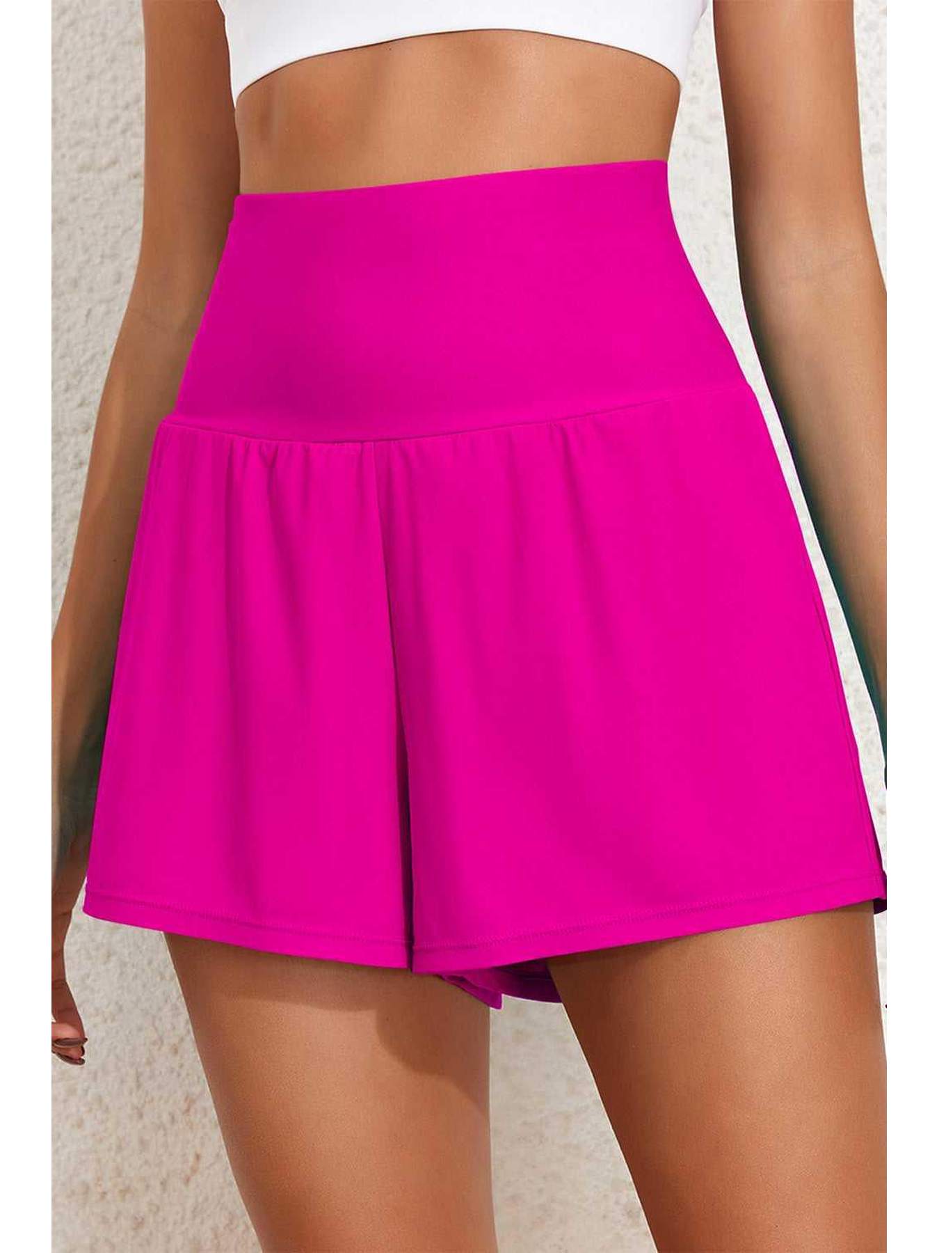 Pocketed High Waist Swim Shorts -- 