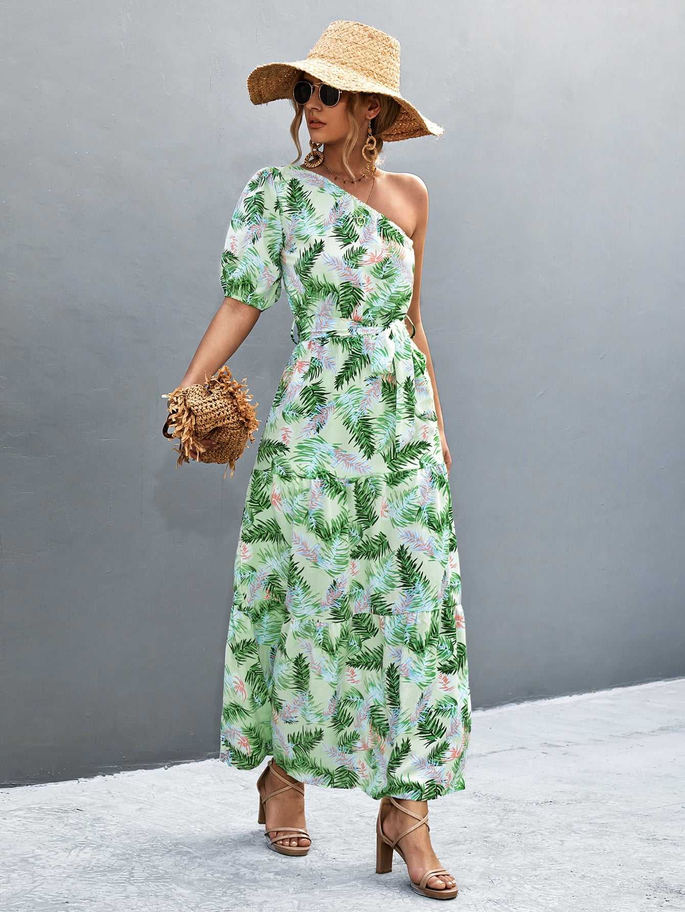 Printed Tie Waist One Shoulder Maxi Dress - product_type from hopeford-streams.myshopify.com