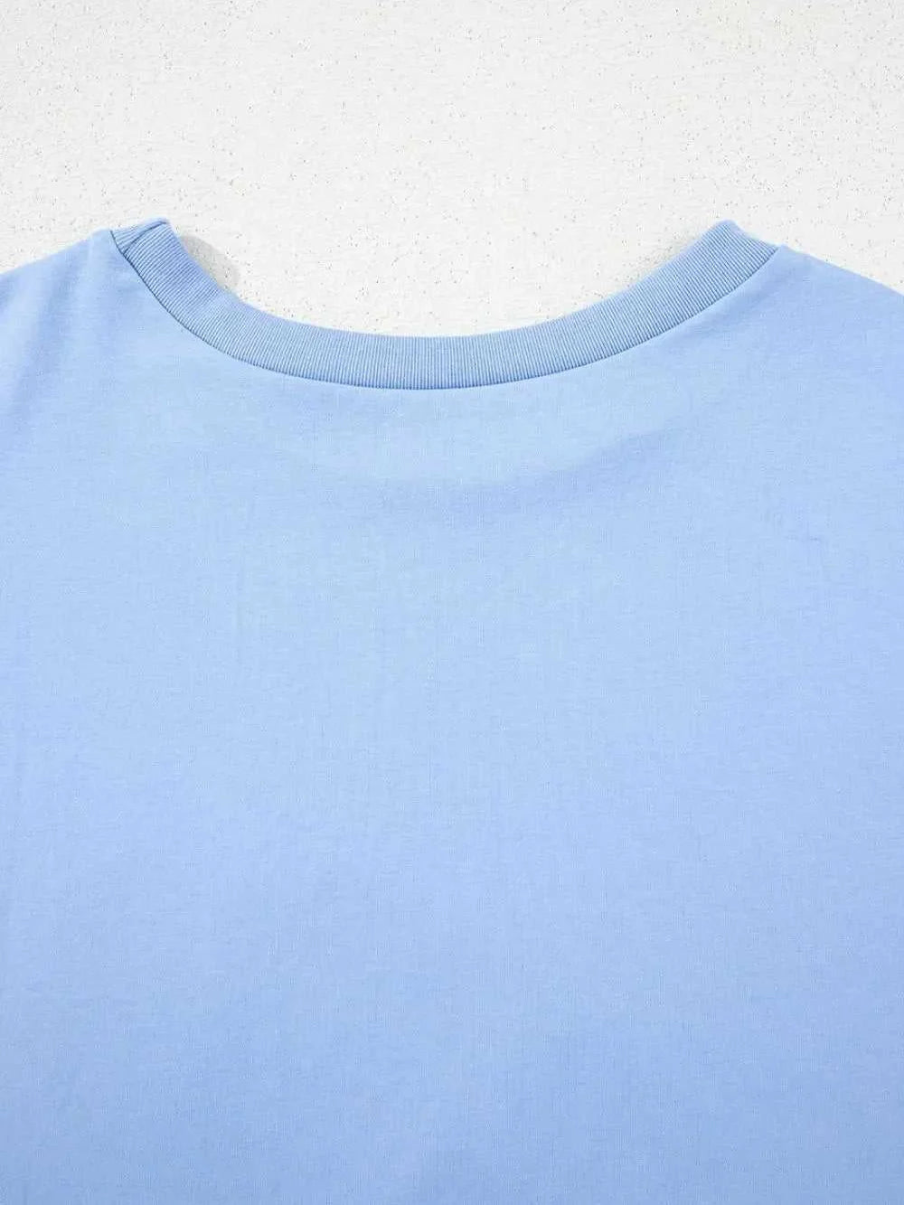 Loose Half Sleeve Hi Low Hem T Shirt -- 