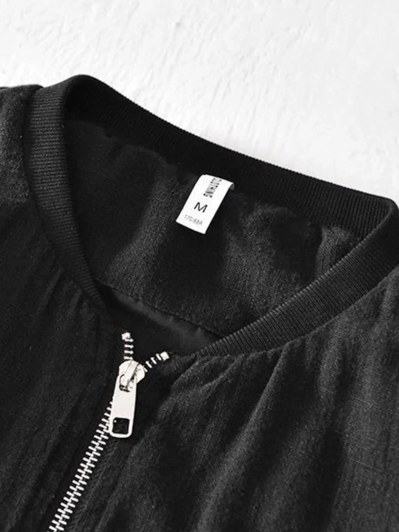 Men's Plus Size Zip Up Long Sleeve Jacket