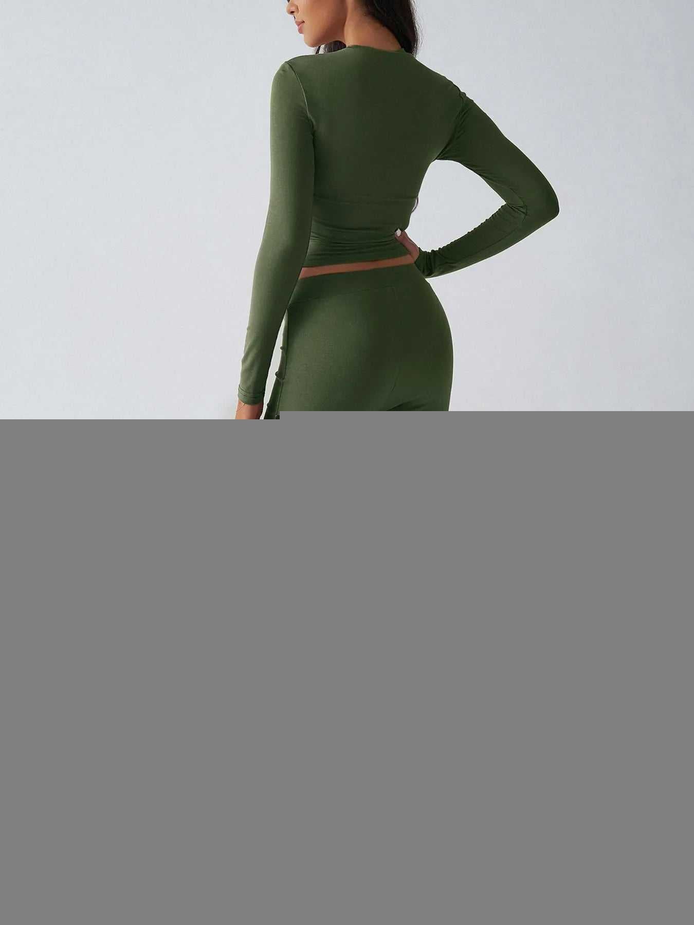Round Neck Long Sleeve Top and Pants Set