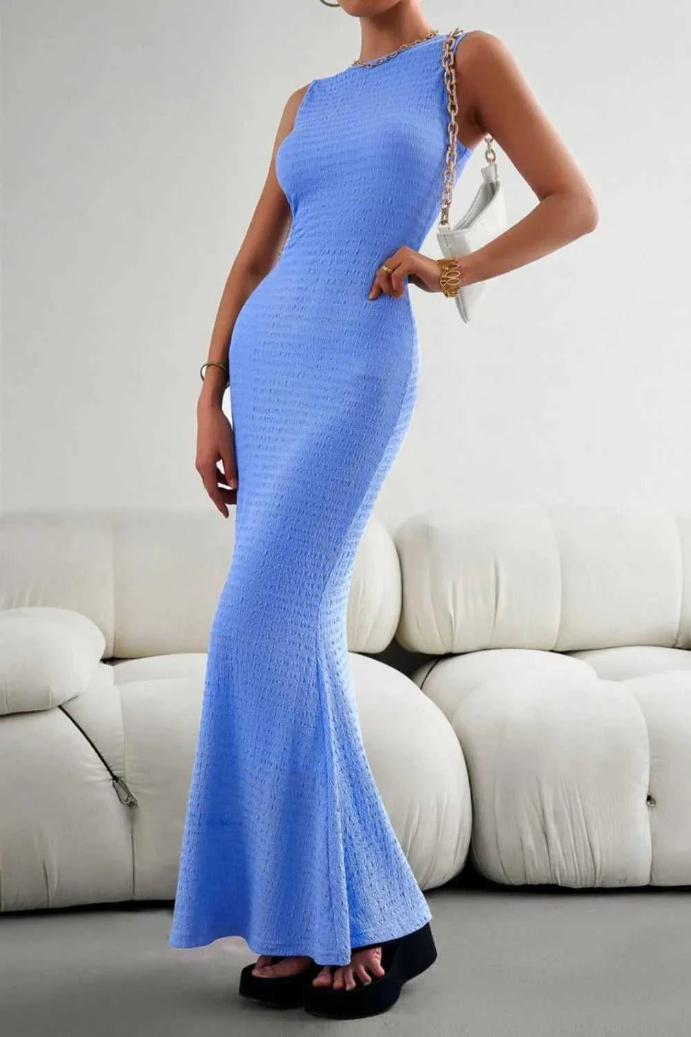 Devine Round Neck Sleeveless Maxi Fishtail Dress - product_type from hopeford-streams.myshopify.com