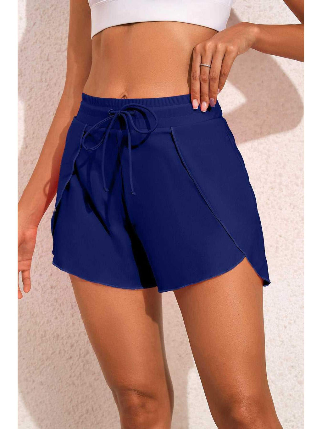 Drawstring Waist Swim Shorts -- 