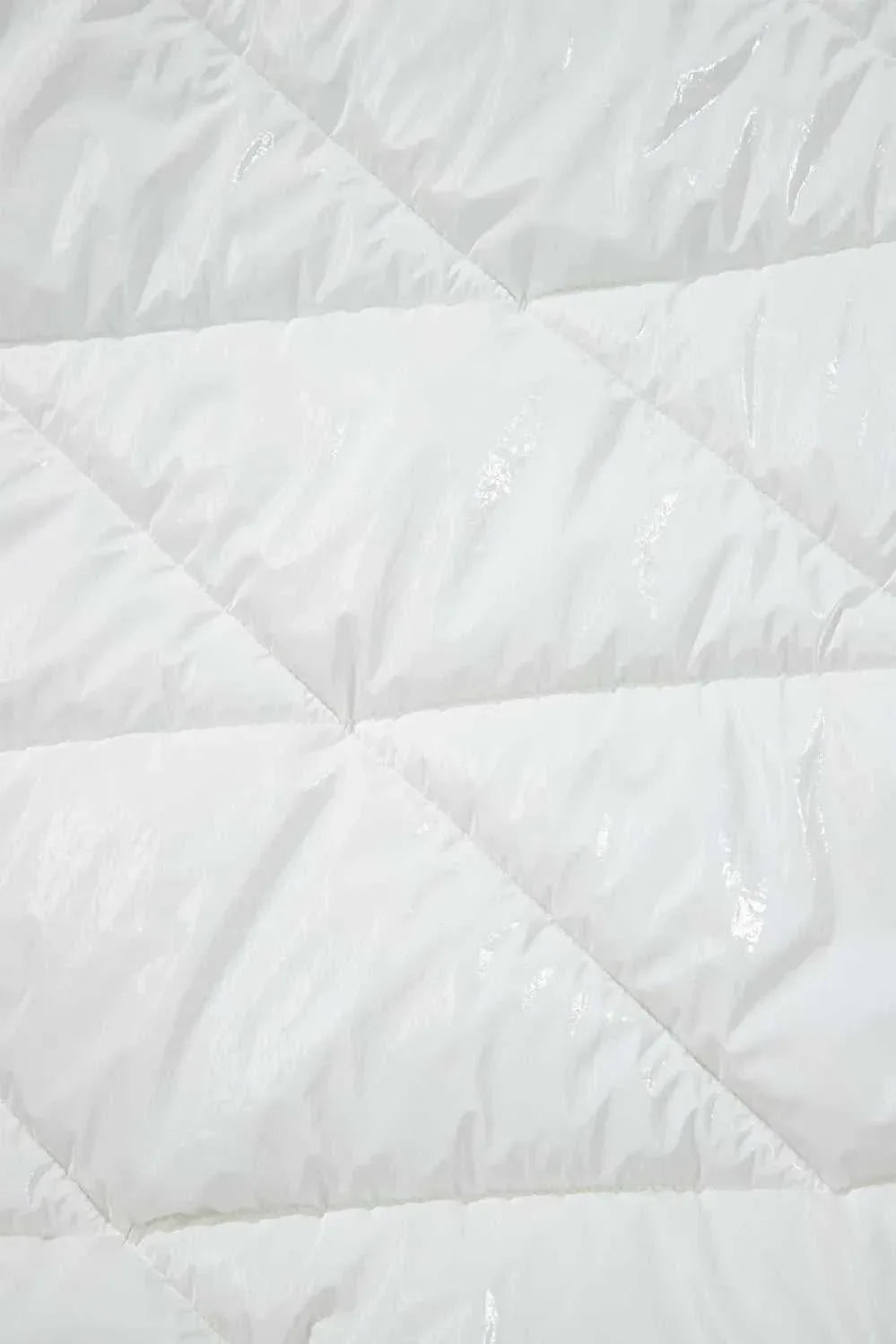 Drawstring Zip Up Long Sleeve Hooded Winter Coat -- 