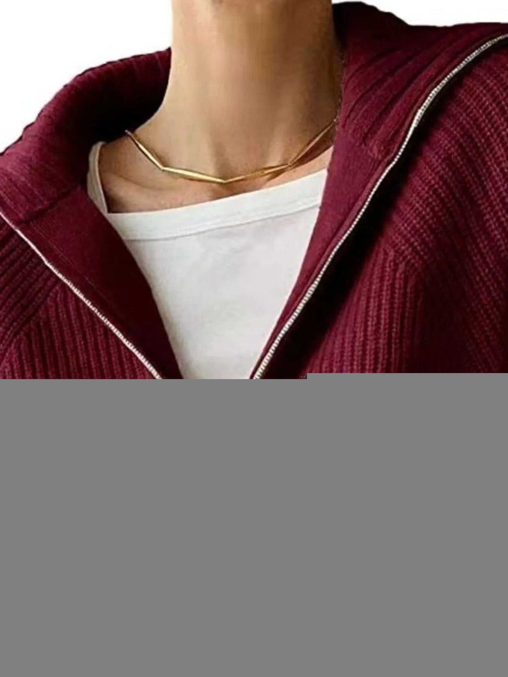 Half-Zip Long Sleeve Sweater -- 