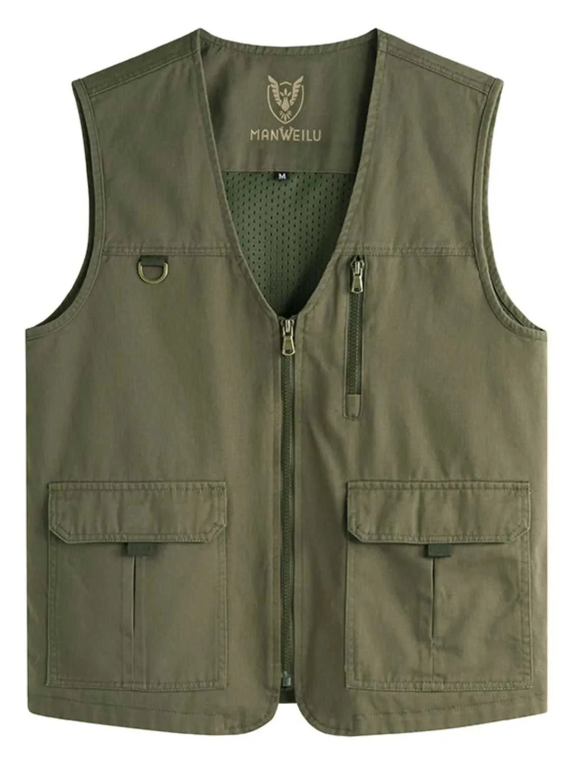 Men's Plus Size Zip Up V-Neck Vest