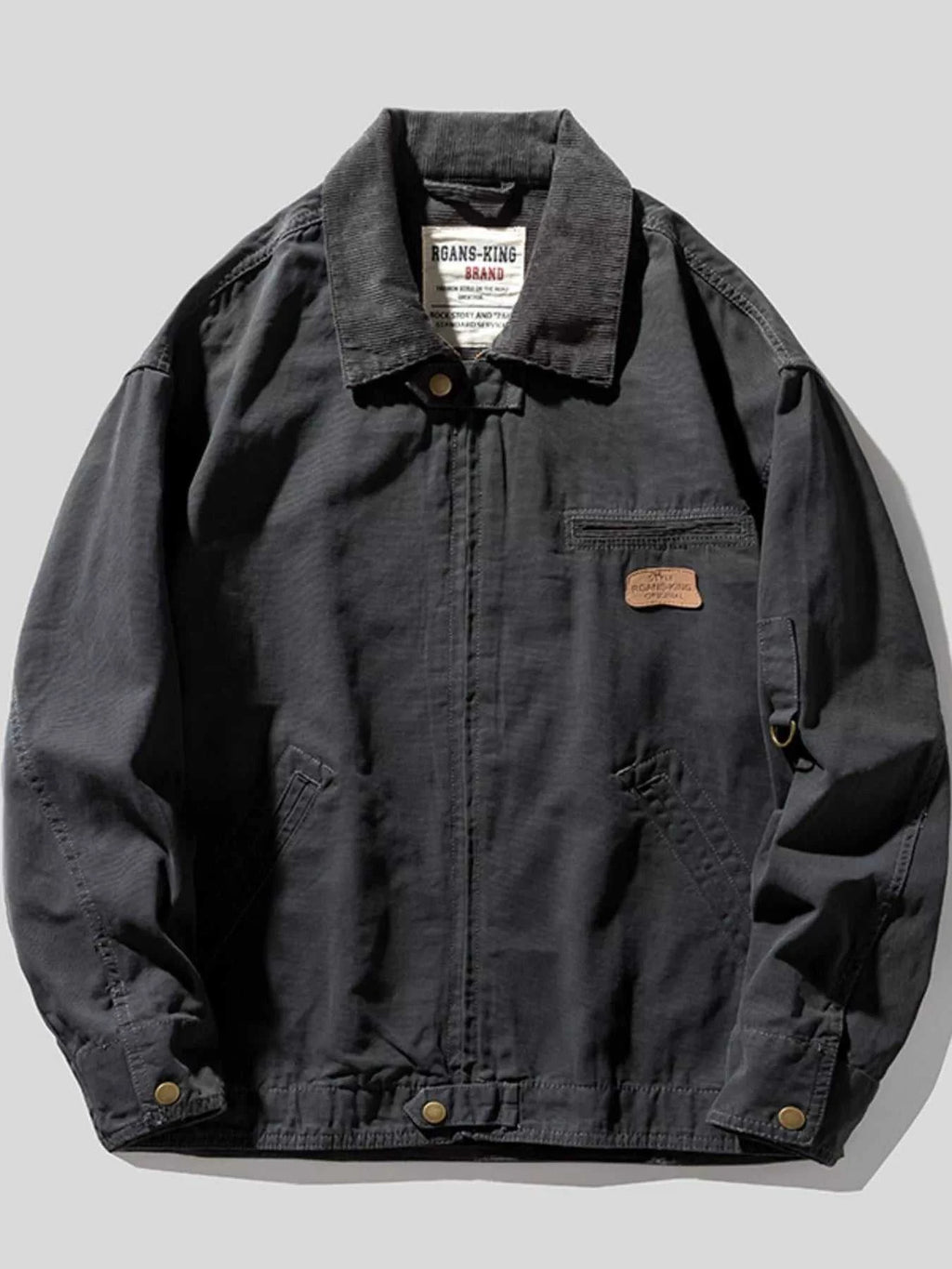 Men's Full Size Zip UP Long Sleeve Jacket Plus Size
