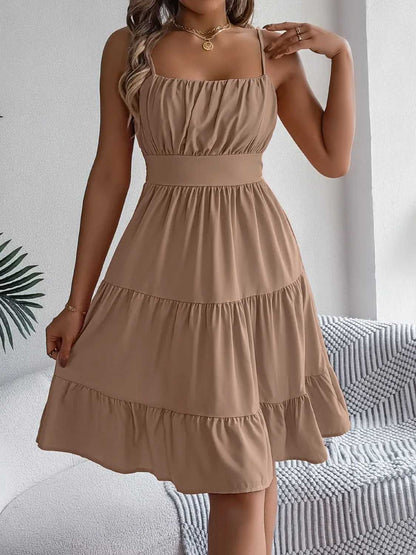 Smocked Back Tiered Cami Dress