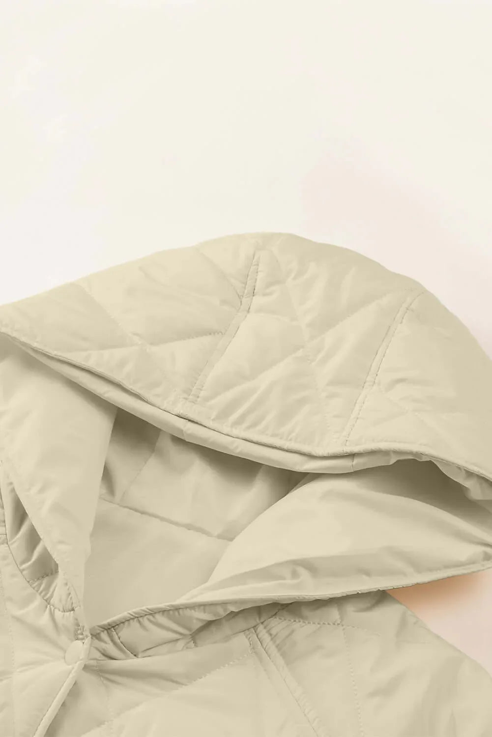 Snap Down Long Sleeve Quilted Winter Coat -- 