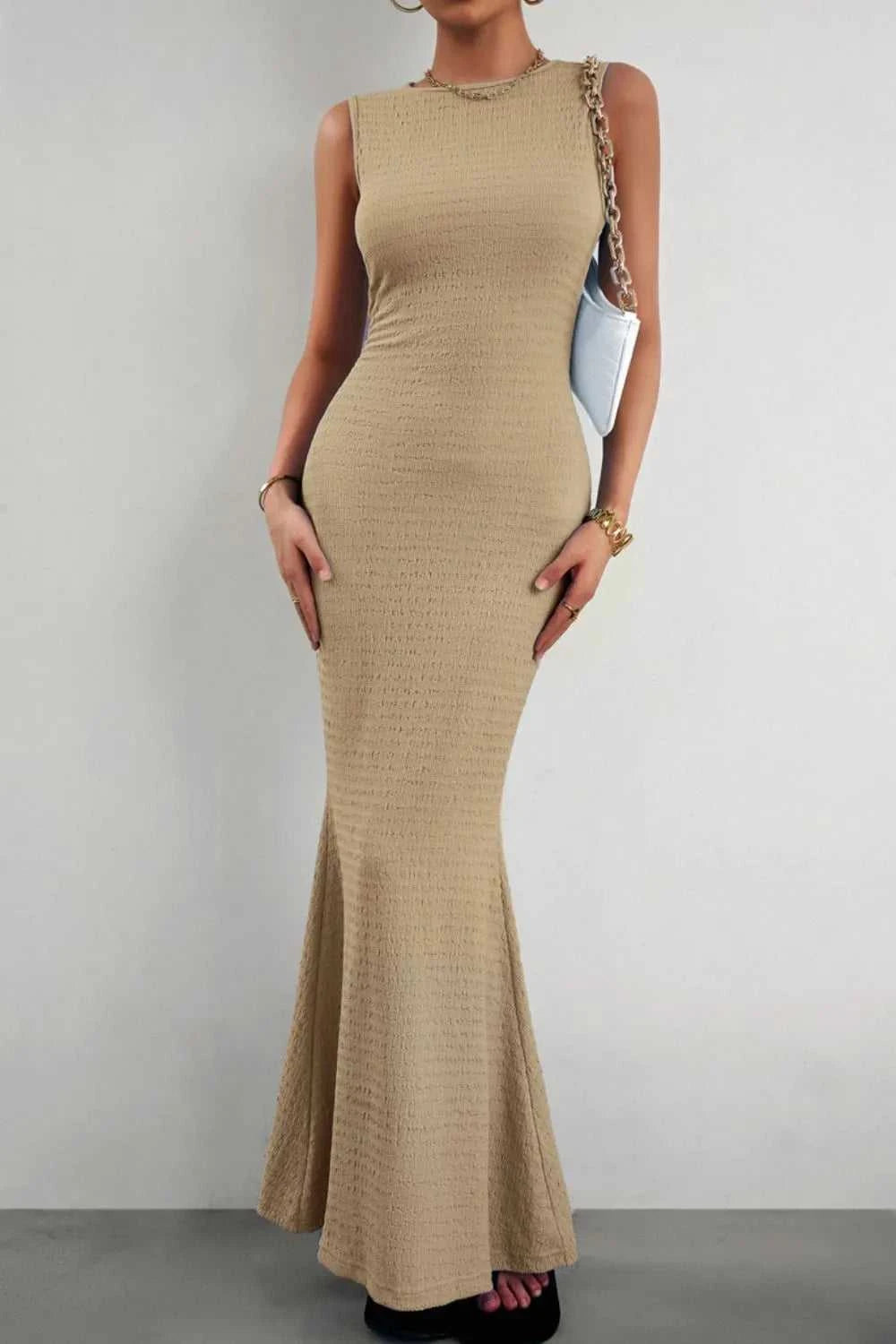 Devine Round Neck Sleeveless Maxi Fishtail Dress - product_type from hopeford-streams.myshopify.com