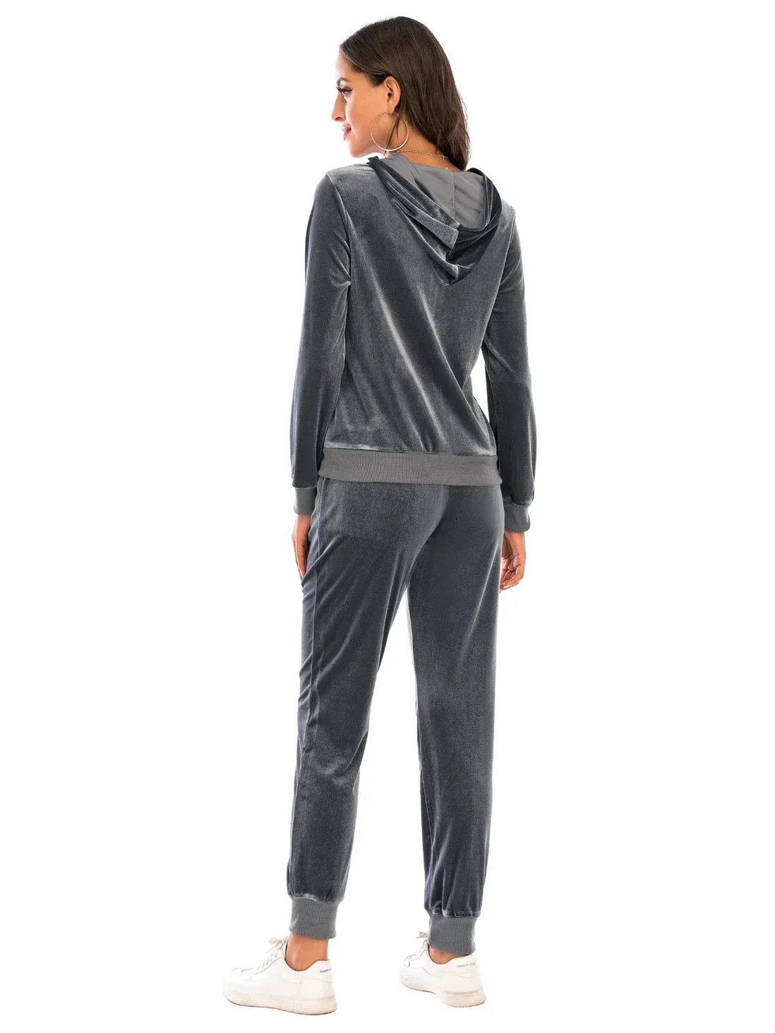 Zip-Up Hooded Jacket and Pants Set -- 