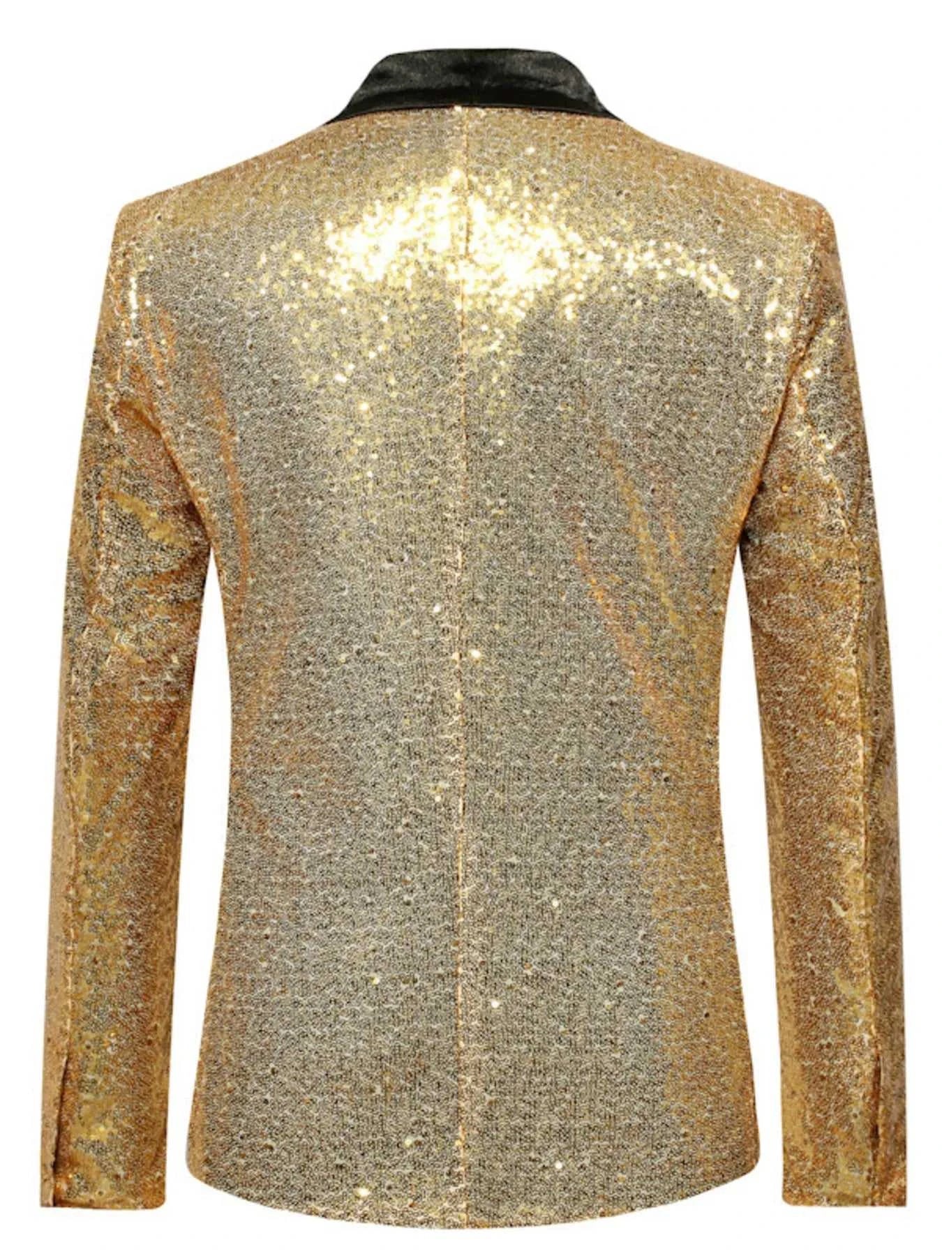 Men's Sequin Long Sleeve Blazer