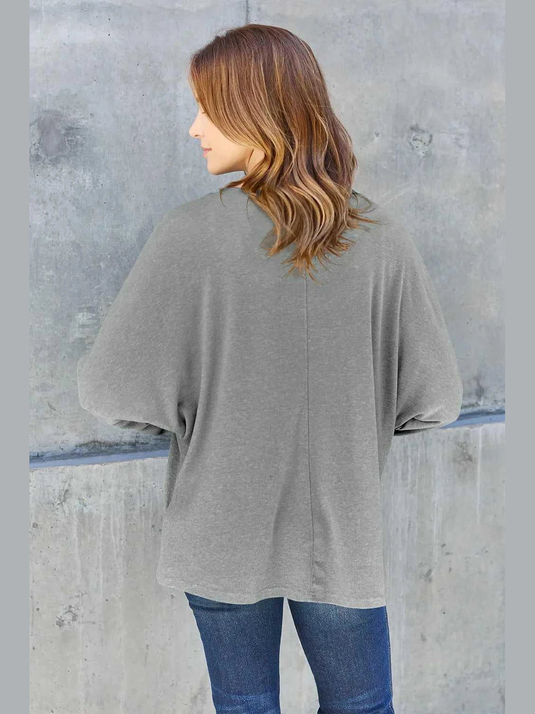 Double Take Full Size Round Neck Long Sleeve T-Shirt -- 