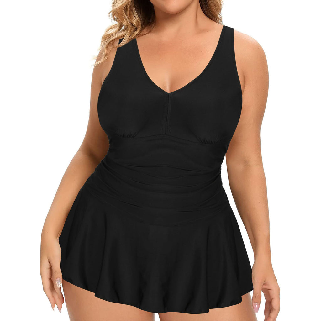 Swim Dress One-Piece – Skirted Swimsuit for Women