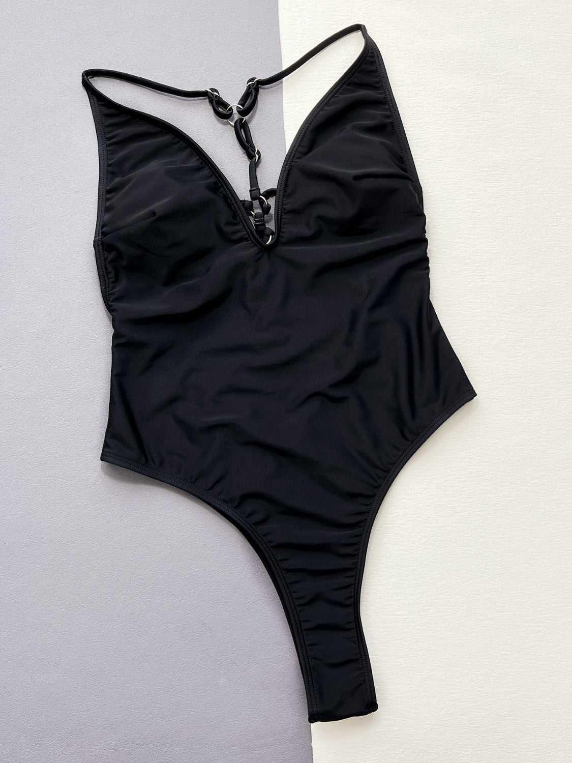 Cutout Plunge Spaghetti Strap One-Piece Swimwear -- 
