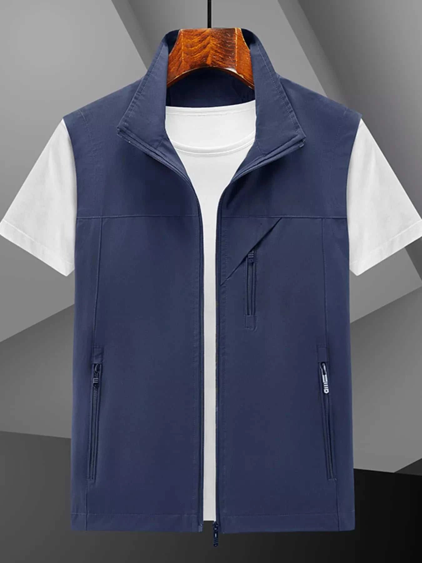 Men's Plus Size Casual Lightweight Zip-Up Vest