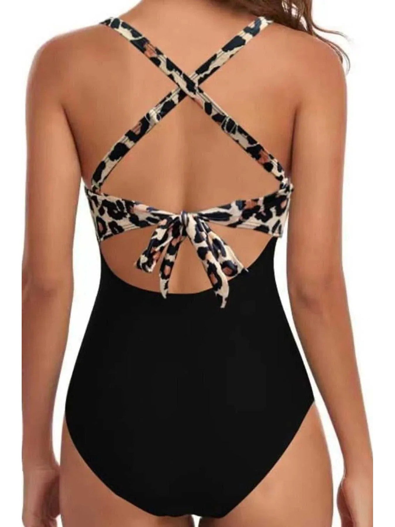 Tied Crisscross Cutout One-Piece Swimwear -- 