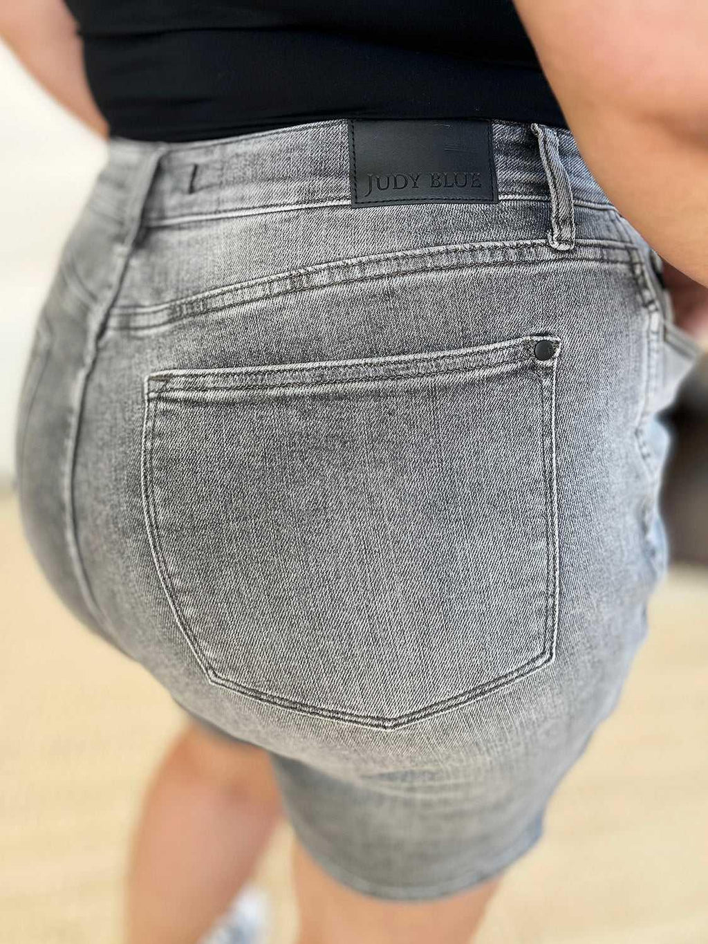 Judy Blue Full Size High Waist Washed Denim Shorts -- 