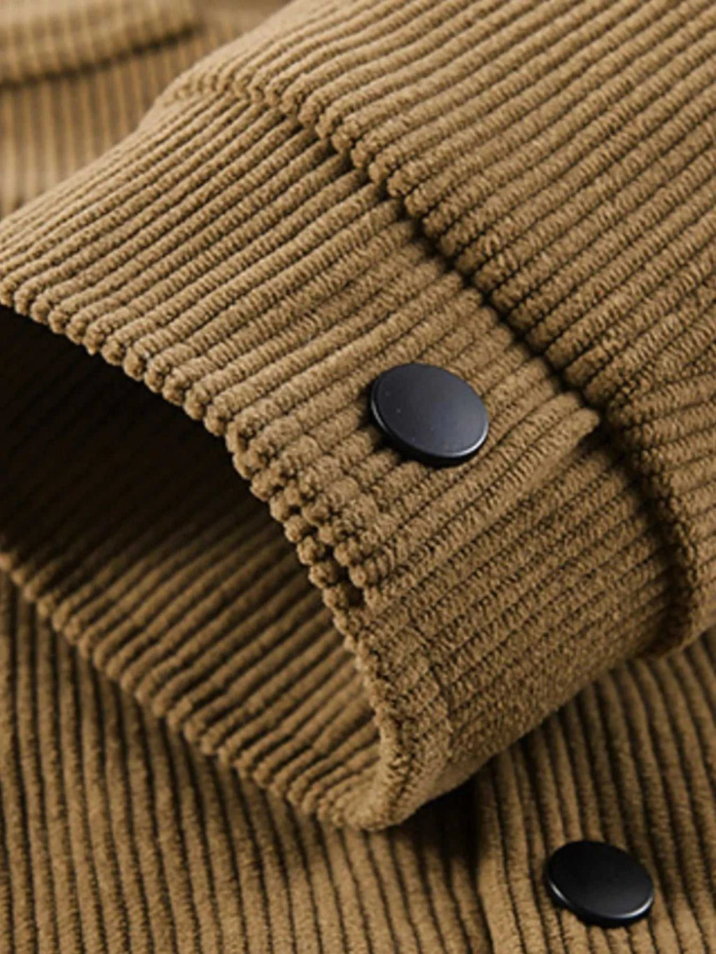 Men's Plus Size Corduroy Button-Up Jacket with Chest Pockets