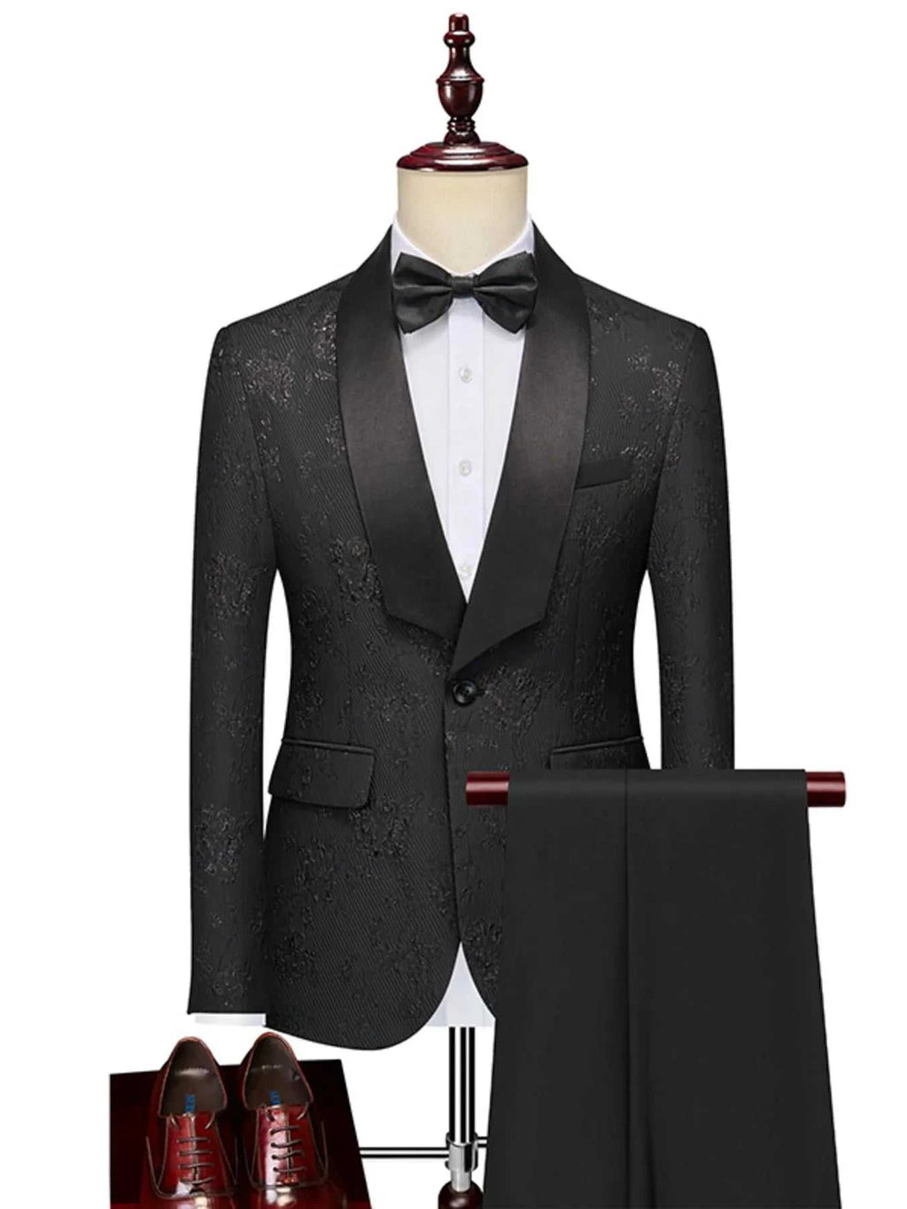 Men's Plus Size One Button Long Sleeve Blazer and Pants Set