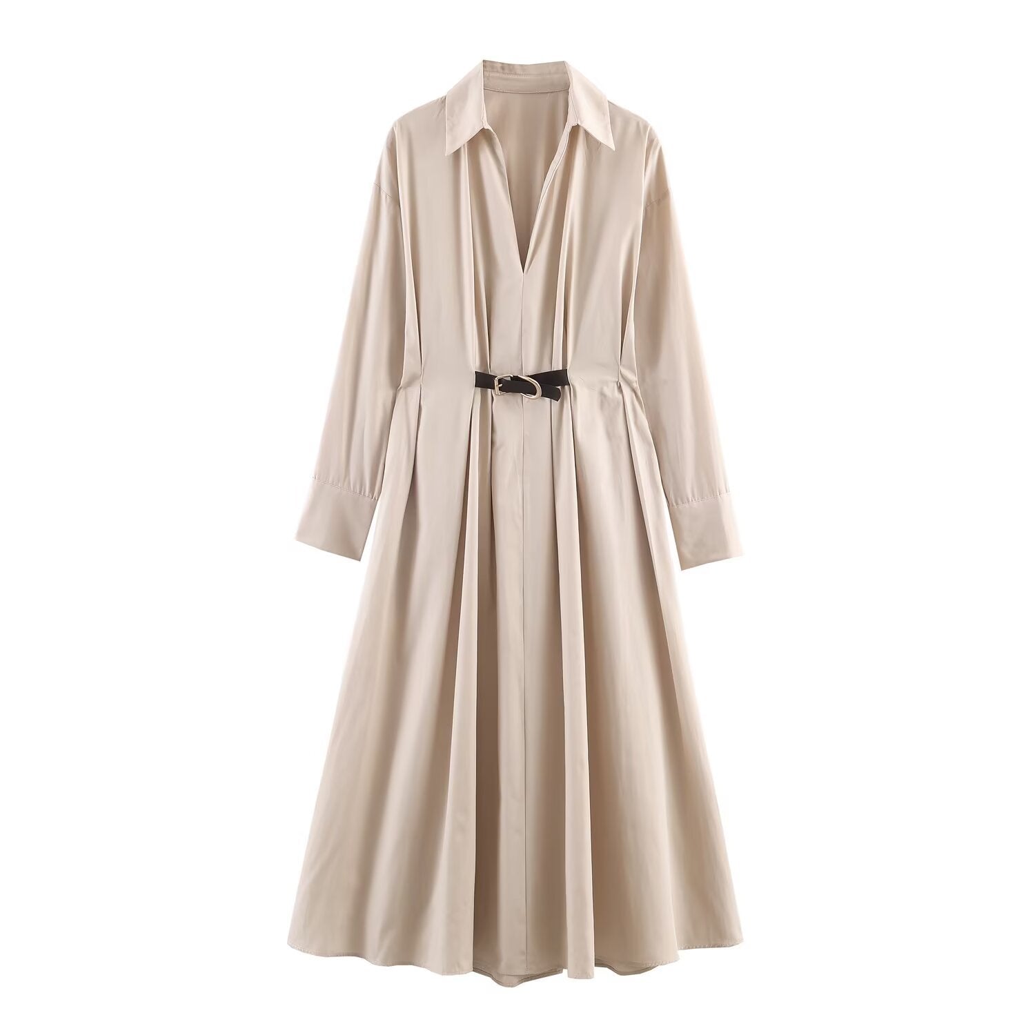Women's Midi Dress with Belt