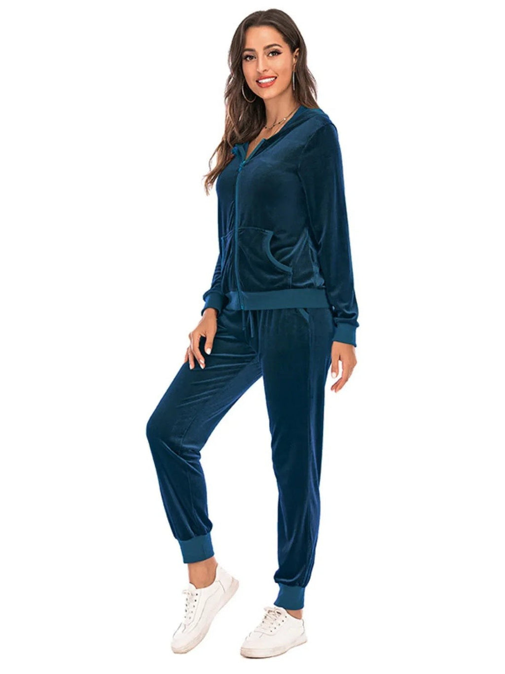 Zip-Up Hooded Jacket and Pants Set -- 