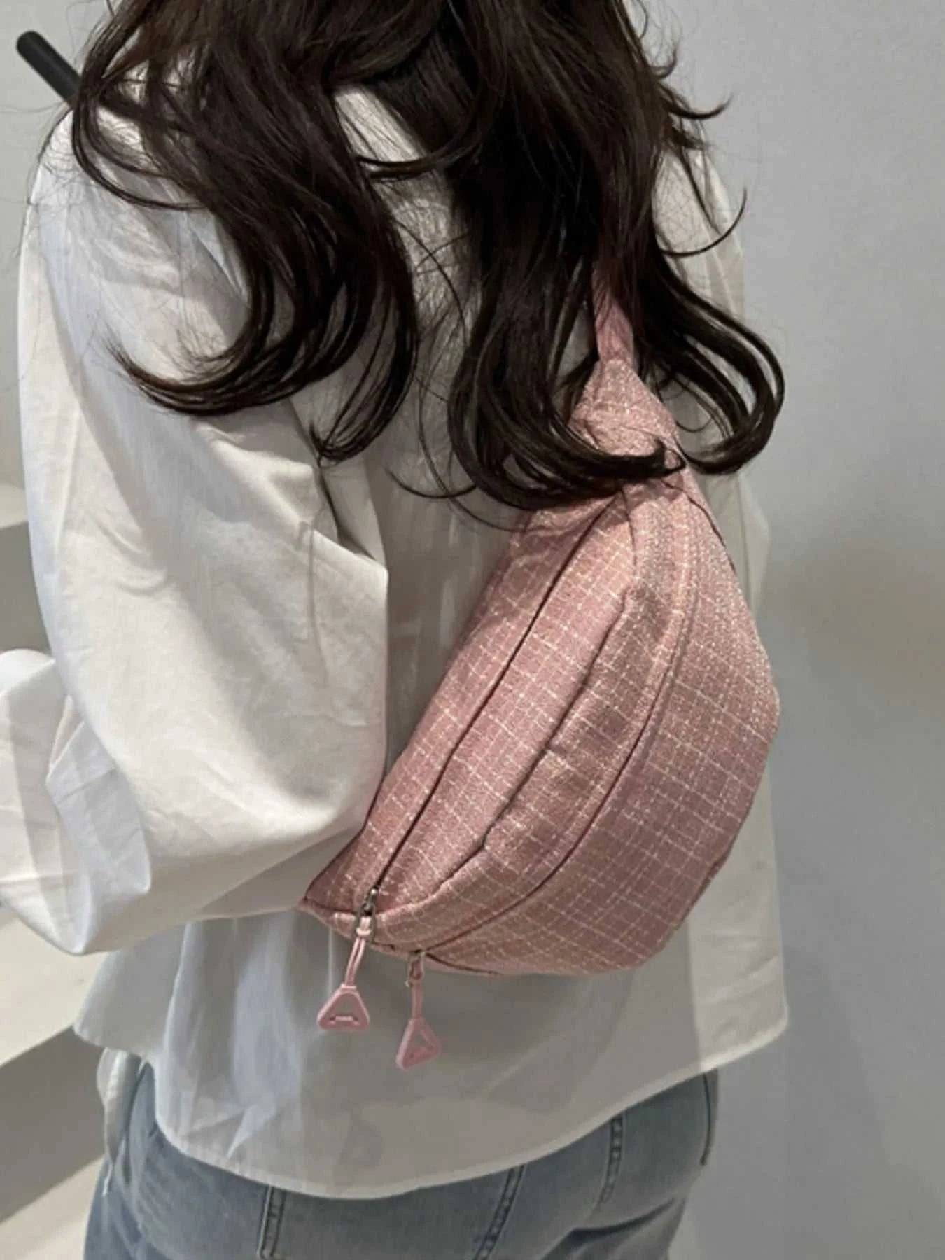 Plaid Pattern Crossbody Bag