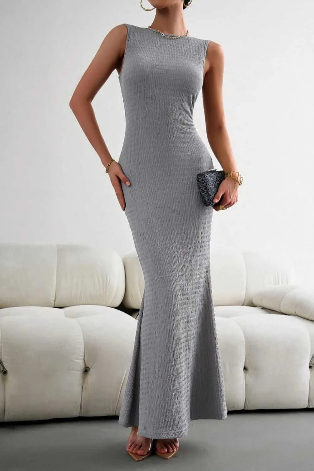 Devine Round Neck Sleeveless Maxi Fishtail Dress - product_type from hopeford-streams.myshopify.com