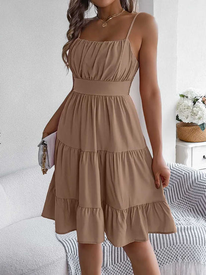 Smocked Back Tiered Cami Dress