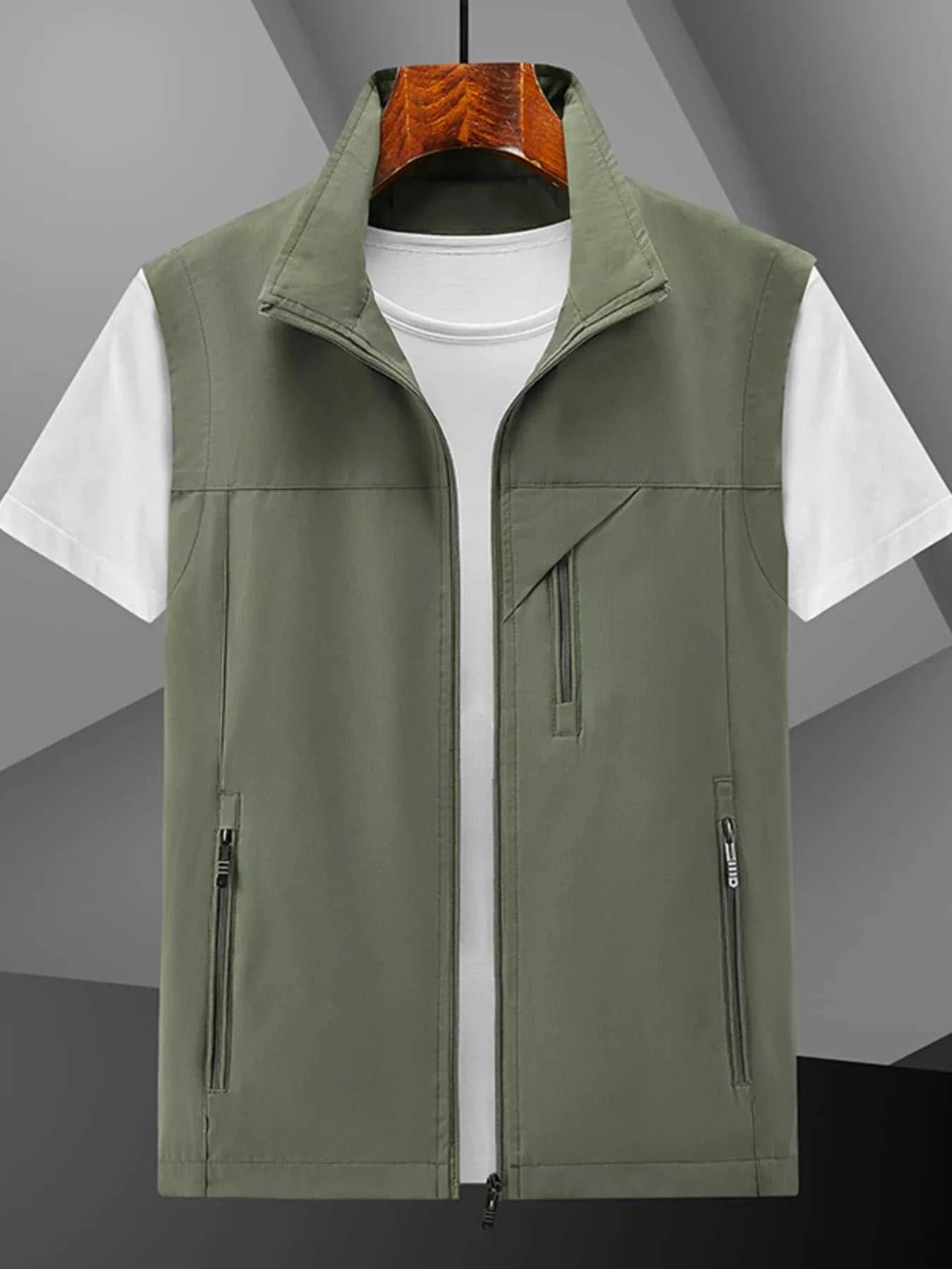 Men's Plus Size Casual Lightweight Zip-Up Vest
