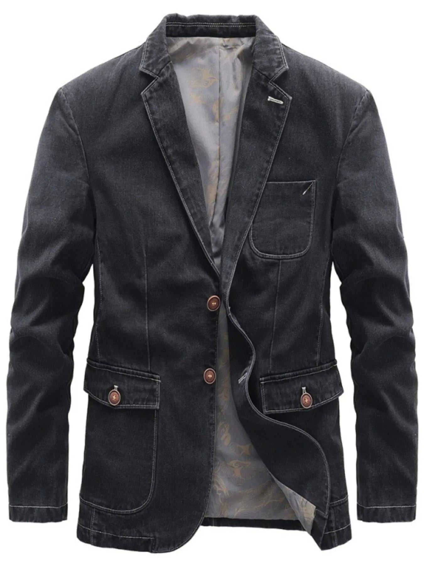 Men's Full Size Lapel Collar Long Sleeve Blazer Plus Size