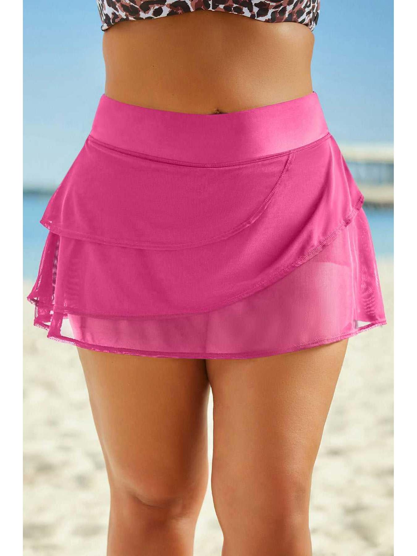 Full Size Layered Swim Skirt -- 