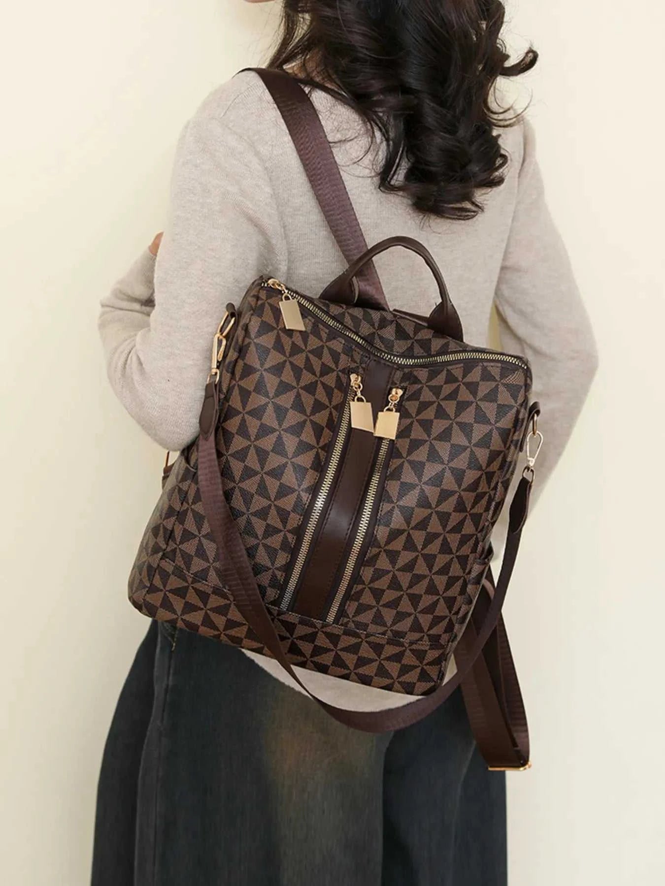 Geometric Pattern Backpack Bag