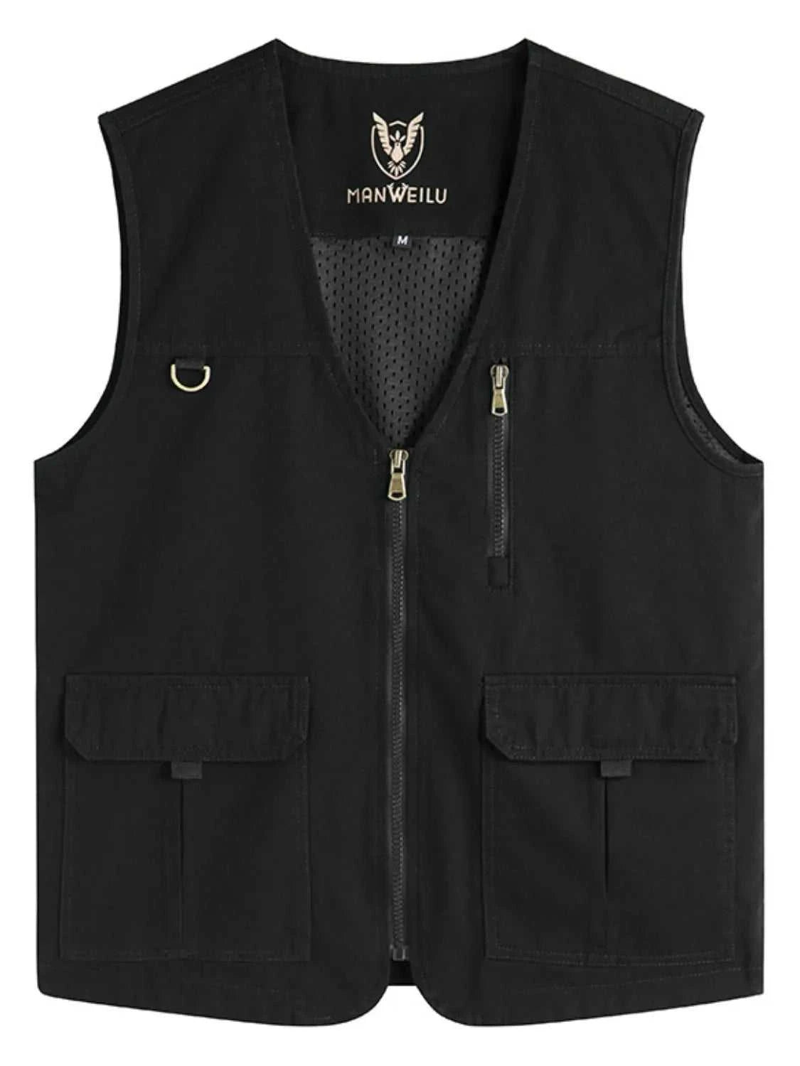 Men's Plus Size Zip Up V-Neck Vest